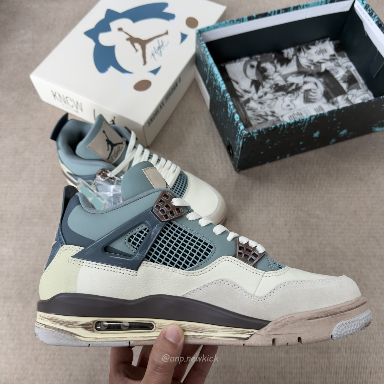 Air Jordan 4 Retro X Andrew Chiou Snorlax Custom (10) - www.newkick.vip